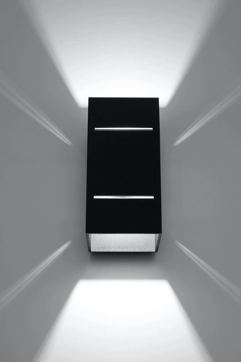 Sollux BLOCCO Moderne Wandleuchte Eckig Schwarz 1-flg. G9 2 Sollux BLOCCO Moderne Wandleuchte Eckig Schwarz 1-flg. G9 – Bild 2