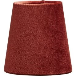 Lampenschirm Textil Samt Rost Rot PR Home Queen 10x10cm Befestigungsklipp Für Kerzen Leuchtmittel