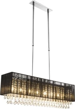 Globo Bagana LED Hängeleuchte Schwarz 8x G9 Höhenverstellbar 90x18x120cm