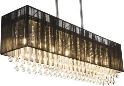 Globo Bagana LED Hängeleuchte Schwarz 8x G9 Höhenverstellbar 90x18x120cm -Beleuchtung Rabatte 15095h2 b 001