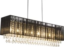 Globo Bagana LED Hängeleuchte Schwarz 8x G9 Höhenverstellbar 90x18x120cm -Beleuchtung Rabatte 15095h2 d 001