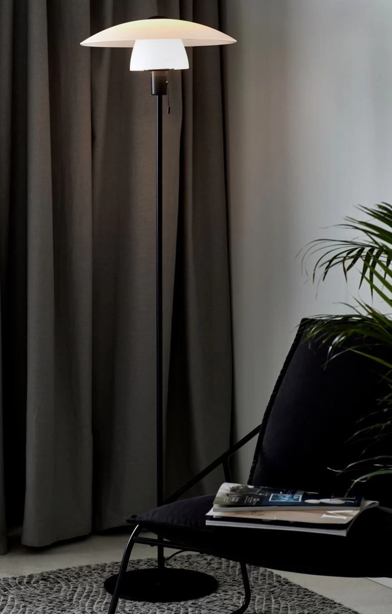 Nordlux VERONA Stehlampe Schwarz, Opal Weiß E27 Mit Schalter 40x40x150cm 6 Nordlux VERONA Stehlampe Schwarz, Opal Weiß E27 Mit Schalter 40x40x150cm – Bild 6