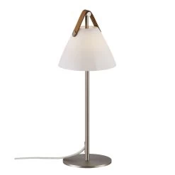 Dftp STRAP Tischlampe Nickel, Opal Weiß G9 Mit Kabelschalter 16,5x16,5x43,7cm -Beleuchtung Rabatte 2020025001