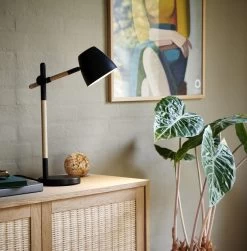 Nordlux THEO Tischlampe Schwarz Holz GU10 Mit Kabelschalter 33x15x42,7cm -Beleuchtung Rabatte 2112645003 2am