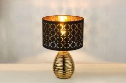 Globo Mirauea Tischleuchte Gold, Schwarz E27 Mit Schalter 25x38cm -Beleuchtung Rabatte 21616 s