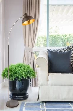 Globo Anita Stehleuchte Rostfarben, Blattgold E27 Mit Schalter 51x25x155cm -Beleuchtung Rabatte 24703sr am