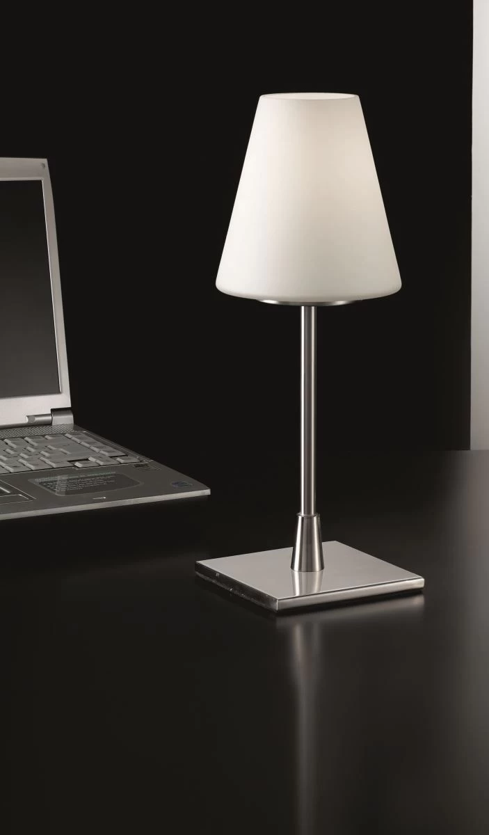 Tischleuchte Nickel Satiniert Weiß Fabas Luce Lucy Big E14 2 Tischleuchte Nickel Satiniert Weiß Fabas Luce Lucy Big E14 – Bild 2