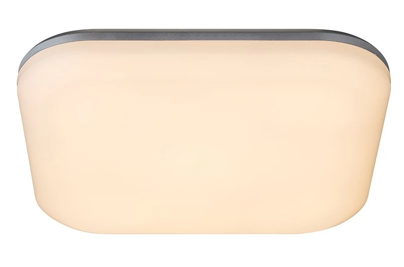 Globo Dori LED Außendeckenleuchte Silber, Opal 33x33x5,6cm 2 Globo Dori LED Außendeckenleuchte Silber, Opal 33x33x5,6cm – Bild 2