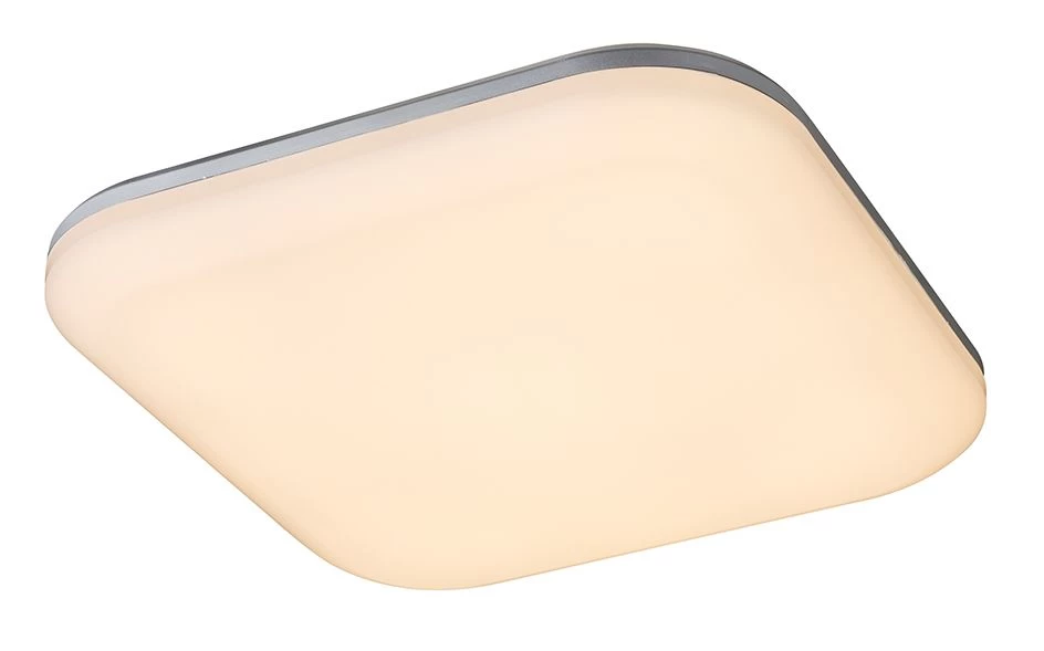 Globo Dori LED Außendeckenleuchte Silber, Opal 33x33x5,6cm 1 Globo Dori LED Außendeckenleuchte Silber, Opal 33x33x5,6cm