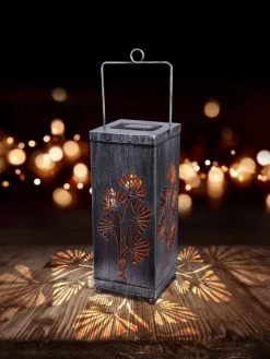 LED Solar Laterne Dekorstanzung Silber Antik 268mm Von Globo -Beleuchtung Rabatte 33482 am