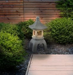 LED Solarleuchte Pagode Tempel Statue In Steinoptik Grau 18,5x18,5x39,5cm Von Globo -Beleuchtung Rabatte 33567 amjyr2eyqhfaxbf 2