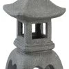 LED Solarleuchte Pagode Tempel Statue In Steinoptik Grau 18,5x18,5x39,5cm Von Globo