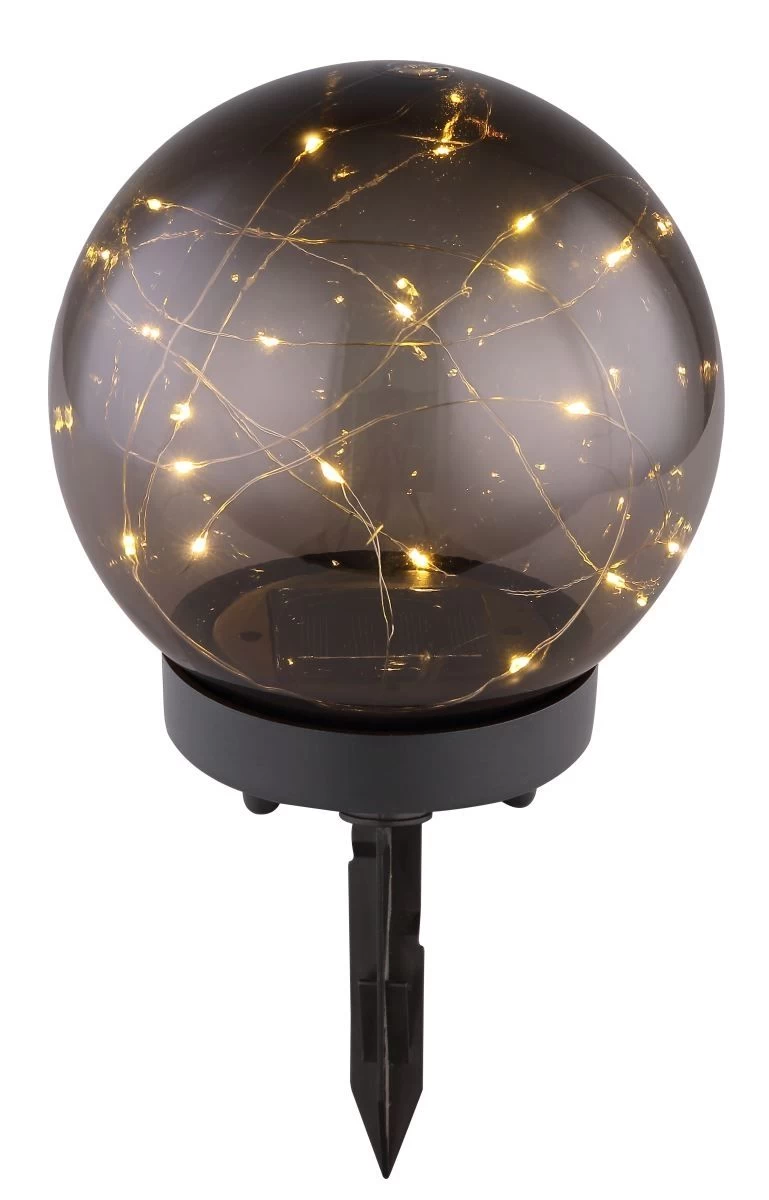 LED Solarleuchte Kugel Rauch Mit Lichterkette Innen Aus Kunststoff 150mm Von Globo 2 LED Solarleuchte Kugel Rauch Mit Lichterkette Innen Aus Kunststoff 150mm Von Globo – Bild 2