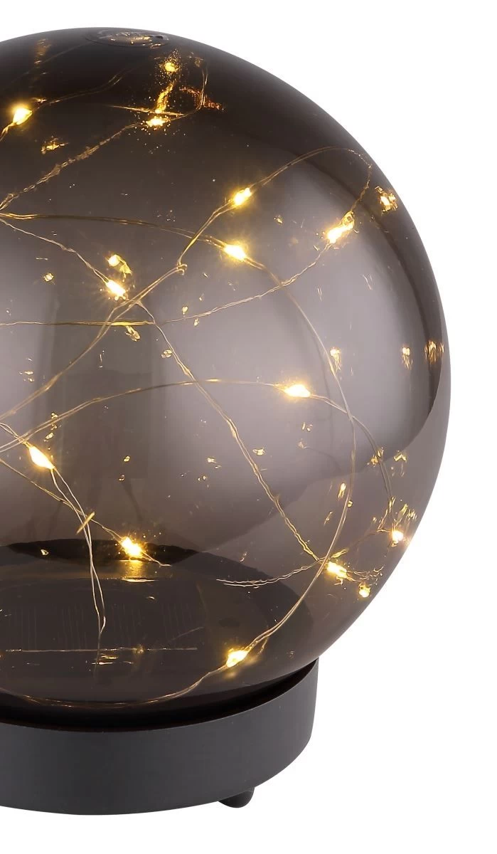 LED Solarleuchte Kugel Rauch Mit Lichterkette Innen Aus Kunststoff 150mm Von Globo 3 LED Solarleuchte Kugel Rauch Mit Lichterkette Innen Aus Kunststoff 150mm Von Globo – Bild 3