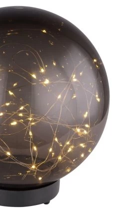 LED Solarleuchte Kugel 200mm Rauch Kunststoff Mit Lichterkette Innen Von Globo -Beleuchtung Rabatte 33806 e