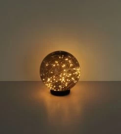LED Solarleuchte Kugel 200mm Rauch Kunststoff Mit Lichterkette Innen Von Globo -Beleuchtung Rabatte 33806 s