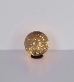 LED Solarleuchte Kugel 200mm Rauch Kunststoff Mit Lichterkette Innen Von Globo -Beleuchtung Rabatte 33806 t