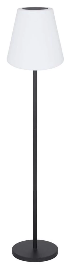 RGBW LED Solar Stehleuchte 34x150cm Metall Kunststoff Schwarz Matt Opal Von Globo