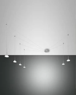 LED Hängeleuchte Nickel Satiniert, Chrom, Aluminium Satiniert Fabas Luce Smartluce Isabella 6-flg. 4320lm