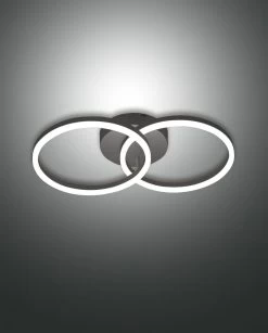 LED Wandleuchte Schwarz Satiniert Fabas Luce Smartluce Giotto 2-flg. 3240lm