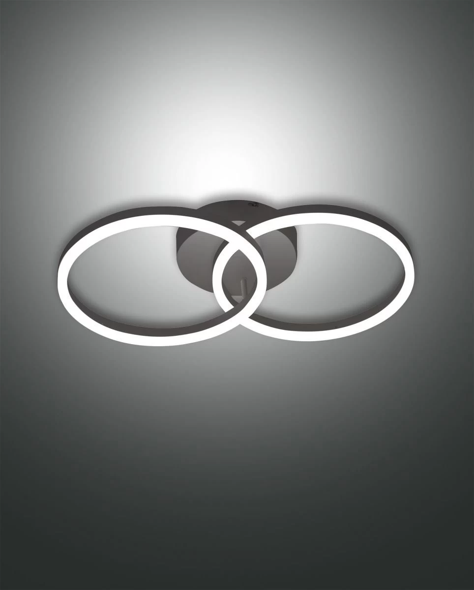 LED Wandleuchte Schwarz Satiniert Fabas Luce Smartluce Giotto 2-flg. 3240lm 1 LED Wandleuchte Schwarz Satiniert Fabas Luce Smartluce Giotto 2-flg. 3240lm