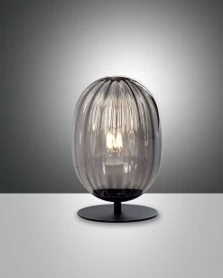 Tischleuchte Schwarz Rauchglas Fabas Luce Infinity 18cm E27