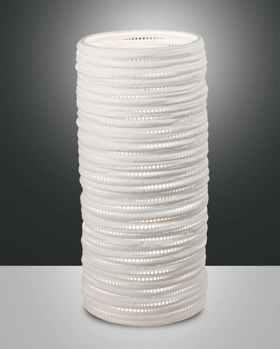 Tischleuchte Weiß Fabas Luce Marbella 16x37cm E27 1 Tischleuchte Weiß Fabas Luce Marbella 16x37cm E27