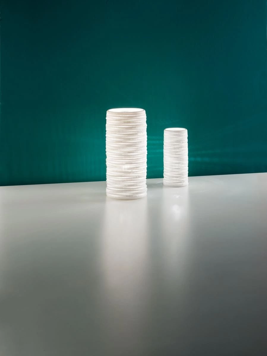 Tischleuchte Weiß Fabas Luce Marbella 16x37cm E27 2 Tischleuchte Weiß Fabas Luce Marbella 16x37cm E27 – Bild 2