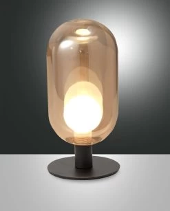 LED Tischleuchte Schwarz Amber Fabas Luce Gubbio G9 220lm