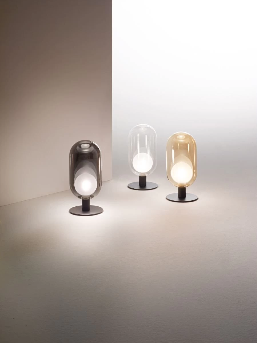 LED Tischleuchte Schwarz Amber Fabas Luce Gubbio G9 220lm 2 LED Tischleuchte Schwarz Amber Fabas Luce Gubbio G9 220lm – Bild 2