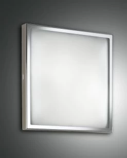 LED Deckenleuchte Chrom Fabas Luce Osaka 30x30cm 1000lm