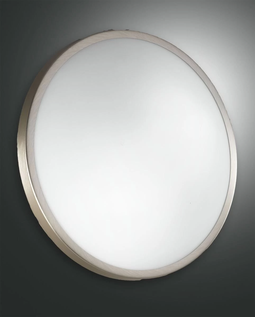 LED Deckenleuchte Nickel Satiniert Fabas Luce Plaza 40cm 2100lm 1 LED Deckenleuchte Nickel Satiniert Fabas Luce Plaza 40cm 2100lm