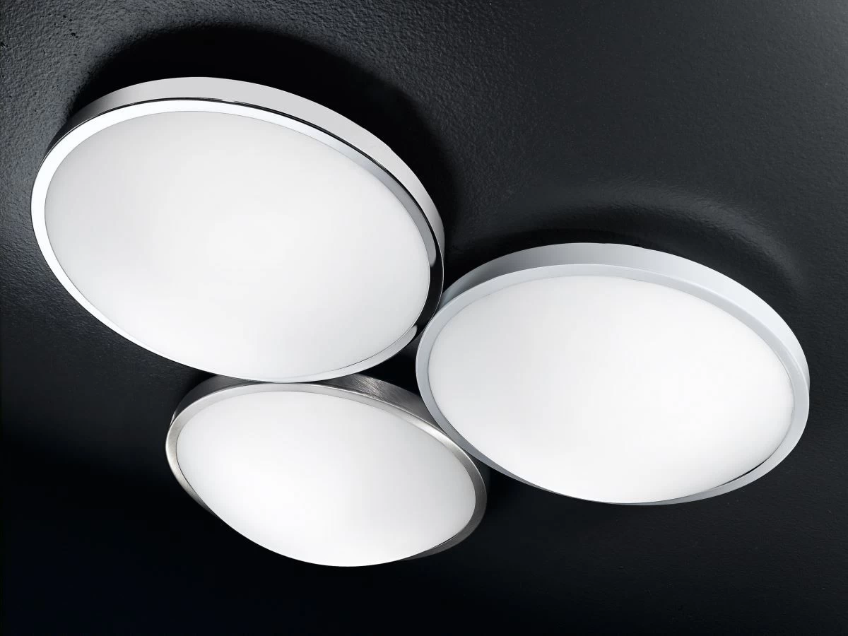 LED Deckenleuchte Nickel Satiniert Fabas Luce Plaza 40cm 2100lm 2 LED Deckenleuchte Nickel Satiniert Fabas Luce Plaza 40cm 2100lm – Bild 2