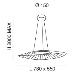 LED Hängelampe Weiß Fabas Luce Smartluce Vela 5400lm 780mm -Beleuchtung Rabatte 3625 45 1