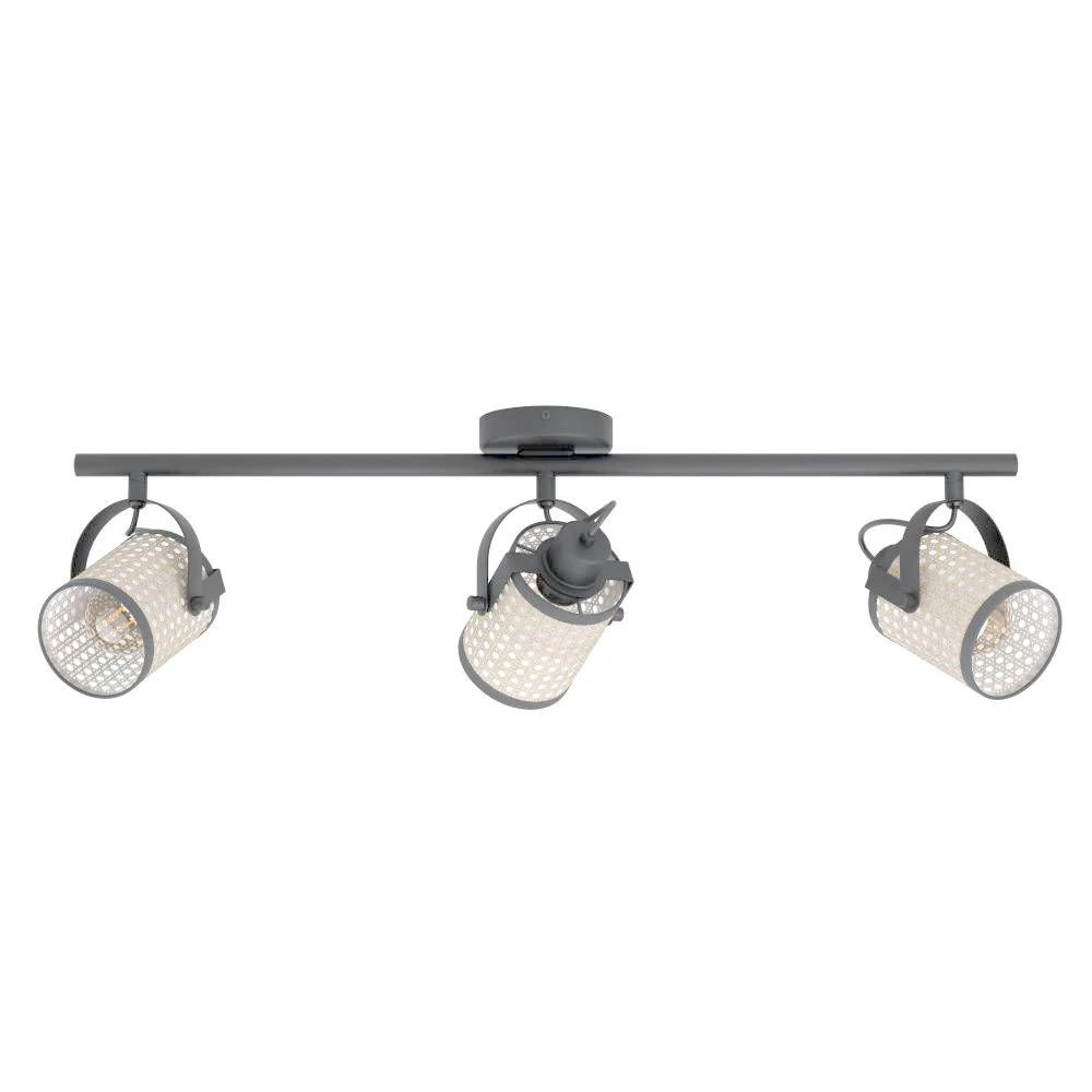 EGLO RUSCOMB Deckenstrahler Papier Schwarz, Natur 3x E27 Dimmbar 77,5x23,5x17,5cm 1 EGLO RUSCOMB Deckenstrahler Papier Schwarz, Natur 3x E27 Dimmbar 77,5x23,5x17,5cm