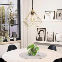 EGLO TARBES Hängeleuchte Messing-gebürstet E27 Dimmbar 32,5cm -Beleuchtung Rabatte 43679 ambient 0001