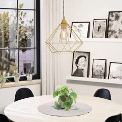 EGLO TARBES Hängeleuchte Messing-gebürstet E27 Dimmbar 32,5cm -Beleuchtung Rabatte 43679a ambient 0002