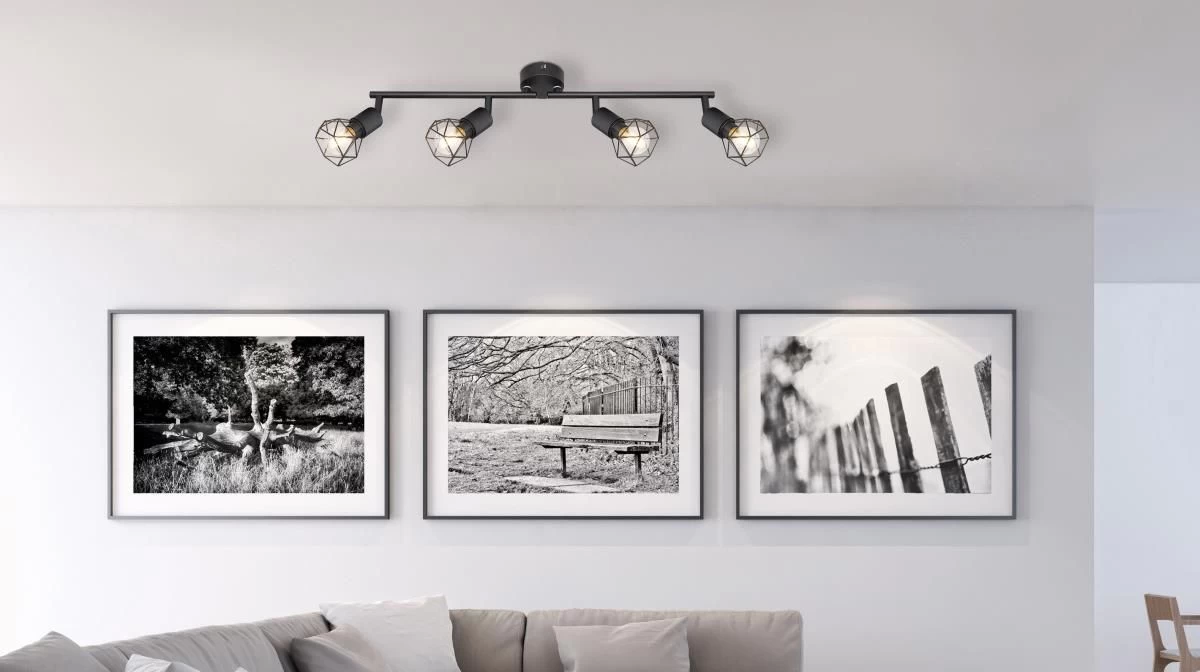 Globo Xara I Deckenstrahler Schwarz 4x E14 Dimmbar 60x8x19,5cm 2 Globo Xara I Deckenstrahler Schwarz 4x E14 Dimmbar 60x8x19,5cm – Bild 2