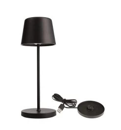 Deko Light Akku Tischlampe Canis Mini Schwarz Dimmbar Mit Ladesockel 2200/3000K IP65