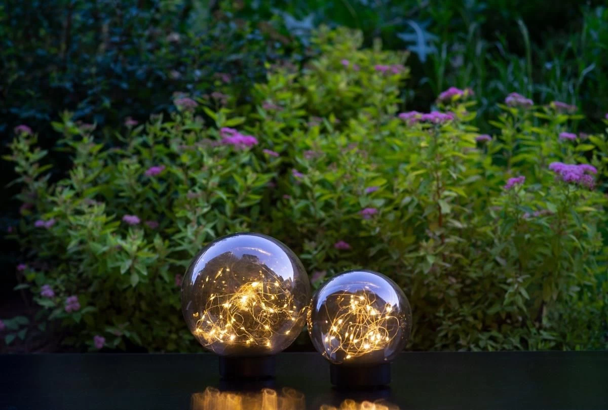 EGLO LED Solarleuchte Kugel Kunststoff Schwarz-transparent 150mm Mit Lichterkette 2 EGLO LED Solarleuchte Kugel Kunststoff Schwarz-transparent 150mm Mit Lichterkette – Bild 2