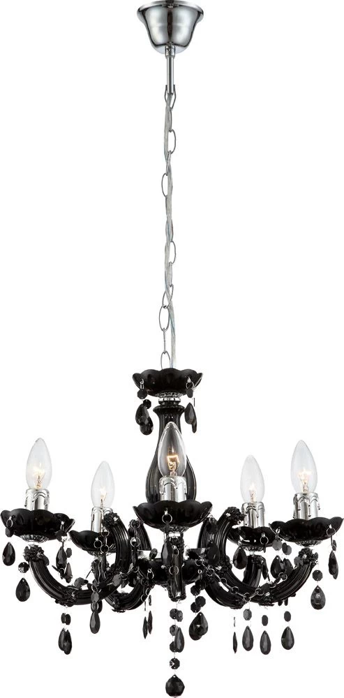 Globo Cuimbra Ii Hänge Kronleuchter Schwarz, Chrom 5x E14 Dimmbar 44x128cm 1 Globo Cuimbra Ii Hänge Kronleuchter Schwarz, Chrom 5x E14 Dimmbar 44x128cm