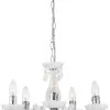Globo Cuimbra Ii Hänge Kronleuchter Weiß, Chrom 5x E14 Dimmbar 44x128cm