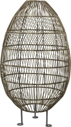 Terrassen Stehleuchte PR Home Hanoi 100x55cm Kunststoff Rattan Natur Braun