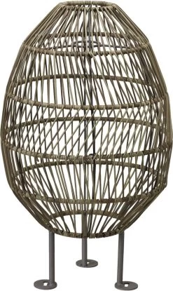 Terrassen Stehleuchte PR Home Hanoi 50x30cm Kunststoff Rattan Natur Braun