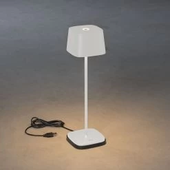 KONSTSMIDE Capri LED USB Akku Tischleuchte Weiss Dimmbar 2700/3000K -Beleuchtung Rabatte 7814 250.p.5.0