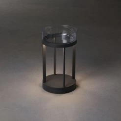 KONSTSMIDE Chieti Grau LED USB Akku Laterne Rund Dimmbar 2700K/3000K Glasdeck -Beleuchtung Rabatte 7821 300.f.3.0