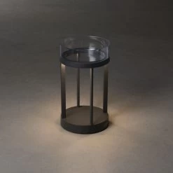 KONSTSMIDE Chieti Grau LED USB Akku Laterne Rund Dimmbar 2700K/3000K Glasdeck -Beleuchtung Rabatte 7821 300.p.2.0