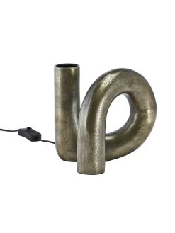 PR Home Notice Swirl Tischleuchte Skulptur Metall Antik Messing Farbend E27 18x15x15cm