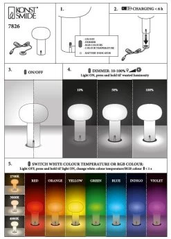 KONSTSMIDE Antibes Akku Tischleuchte IP54 Schwarz Dimmbar 2700/3000/4000K+RGB -Beleuchtung Rabatte antibes ba