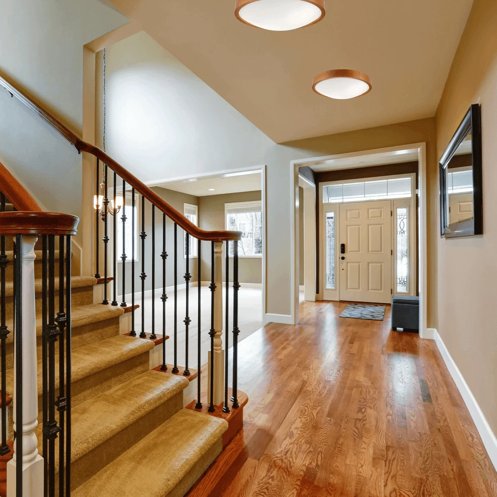 BIOLEDEX Runde Deckenleuchte 37cm Rotbraun Mit E27 Fassung Aus Natur Holz Und Glas 3 BIOLEDEX Runde Deckenleuchte 37cm Rotbraun Mit E27 Fassung Aus Natur Holz Und Glas – Bild 3